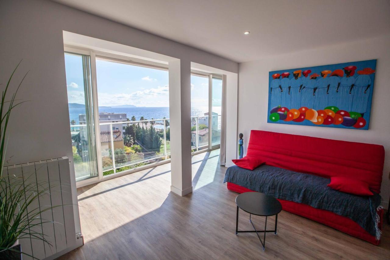 Tres Beau T2 Climatise Refait A Neuf, Vue Mer Panoramique Exceptionnelle A 120M A Pied De La Plage ラシオタ エクステリア 写真