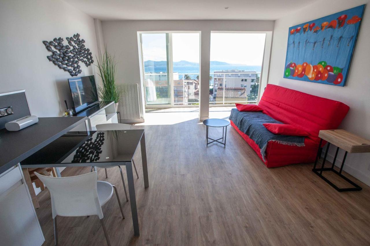 Tres Beau T2 Climatise Refait A Neuf, Vue Mer Panoramique Exceptionnelle A 120M A Pied De La Plage ラシオタ エクステリア 写真